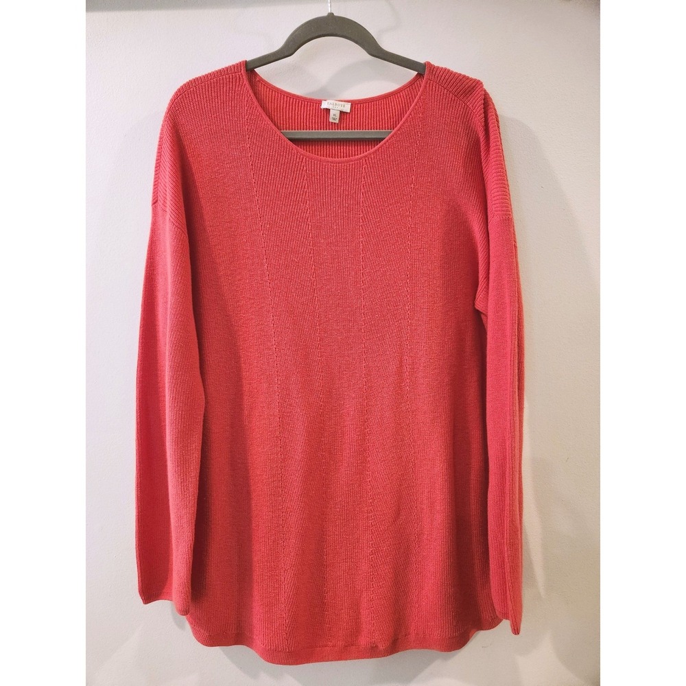 Talbots Coral Knit Sweater Long Sleeve Lightweight Preppy Chic Women's Size XL